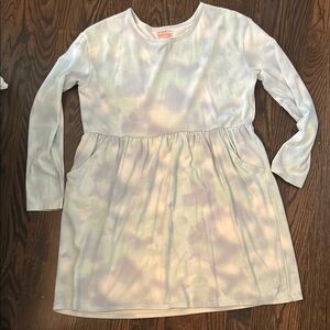 Cat & Jack Blue Tie Dye Long Sleeve Dress